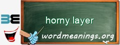 WordMeaning blackboard for horny layer